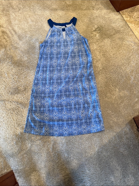 Cabana Life Dresses & Skirts - Cabana Life size SM Blue Patterned Neck Dress